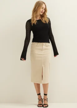 Outlet Cotton Club Ajour gebreide trui zwart