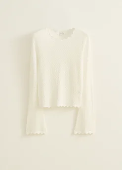 Fashion Cotton Club Ajour gebreide trui ecru