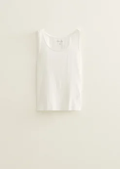New Cotton Club Basic singlet breed met kant wit