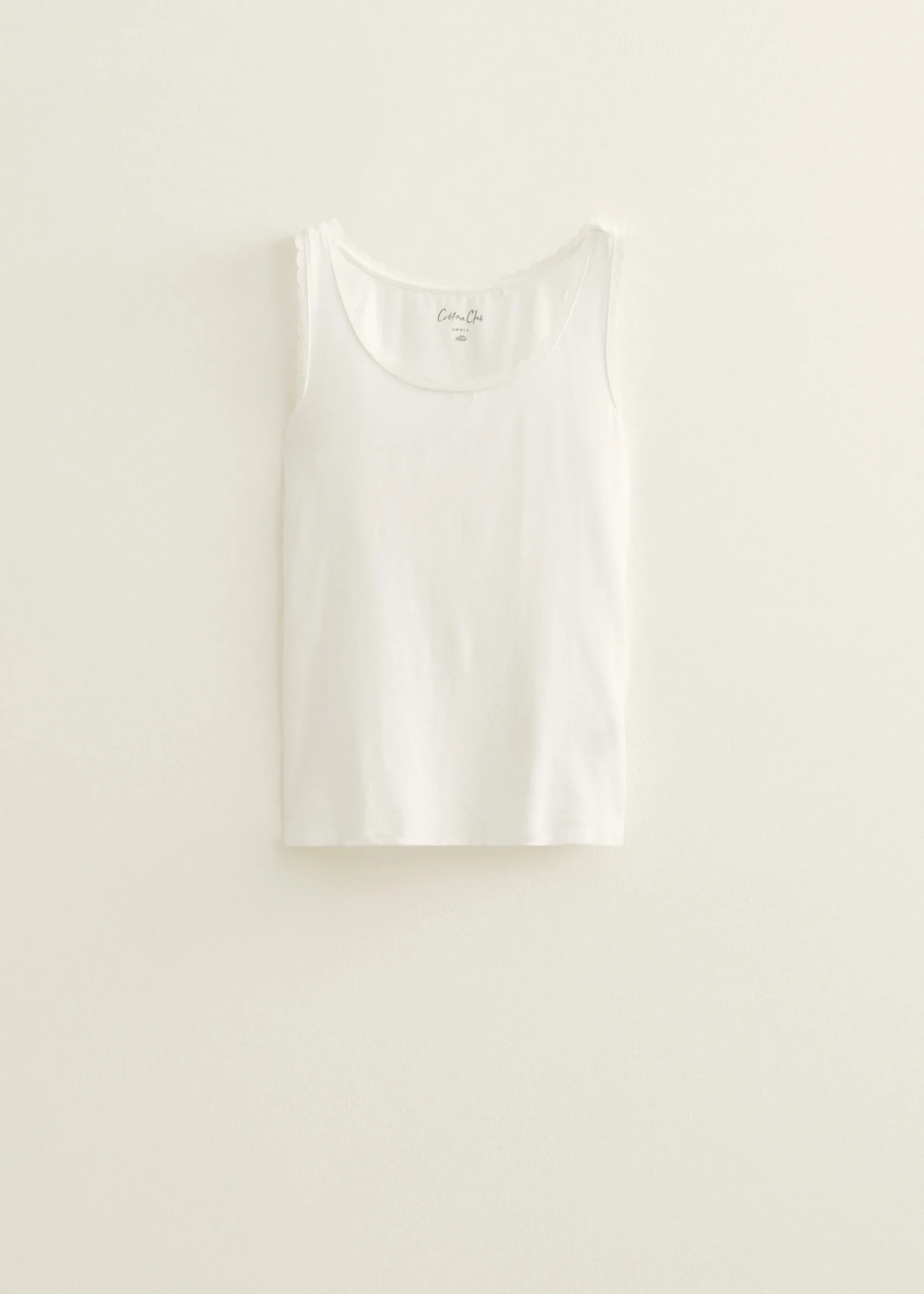New Cotton Club Basic singlet breed met kant wit