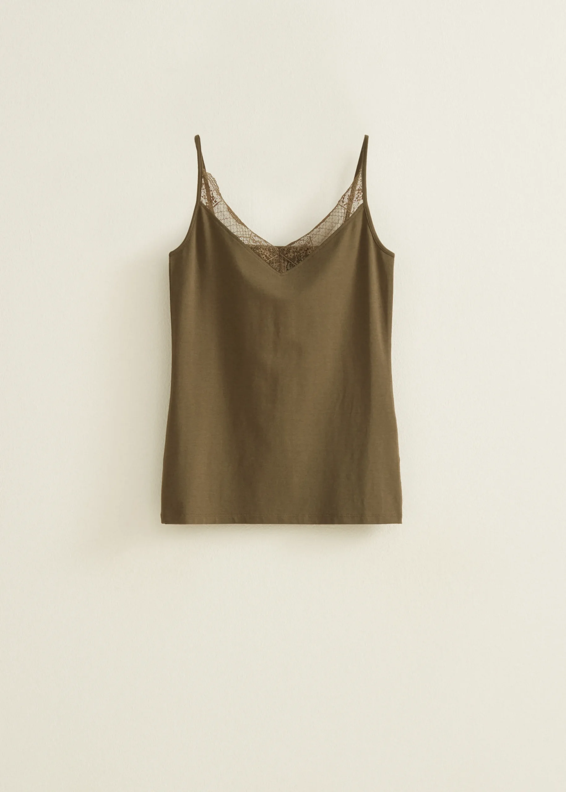 Fashion Cotton Club Basic singlet met kant detail groen,denne