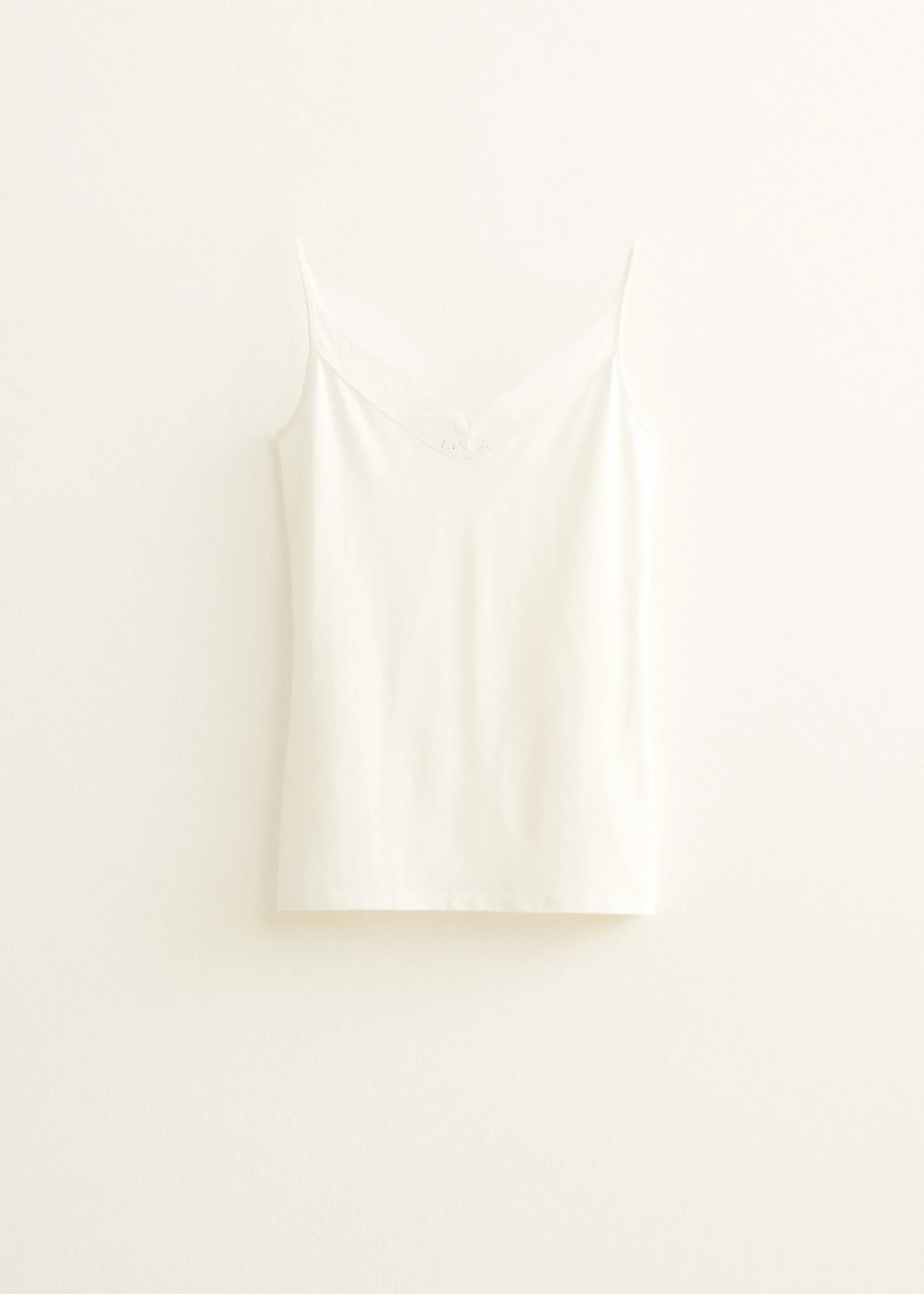 Sale Cotton Club Basic singlet met kant detail wit,off-white