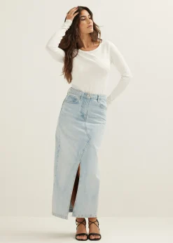 Hot Cotton Club Basic top met lange mouwen wit,off-white