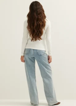Hot Cotton Club Basic t-shirt lange mouw wit,off-white