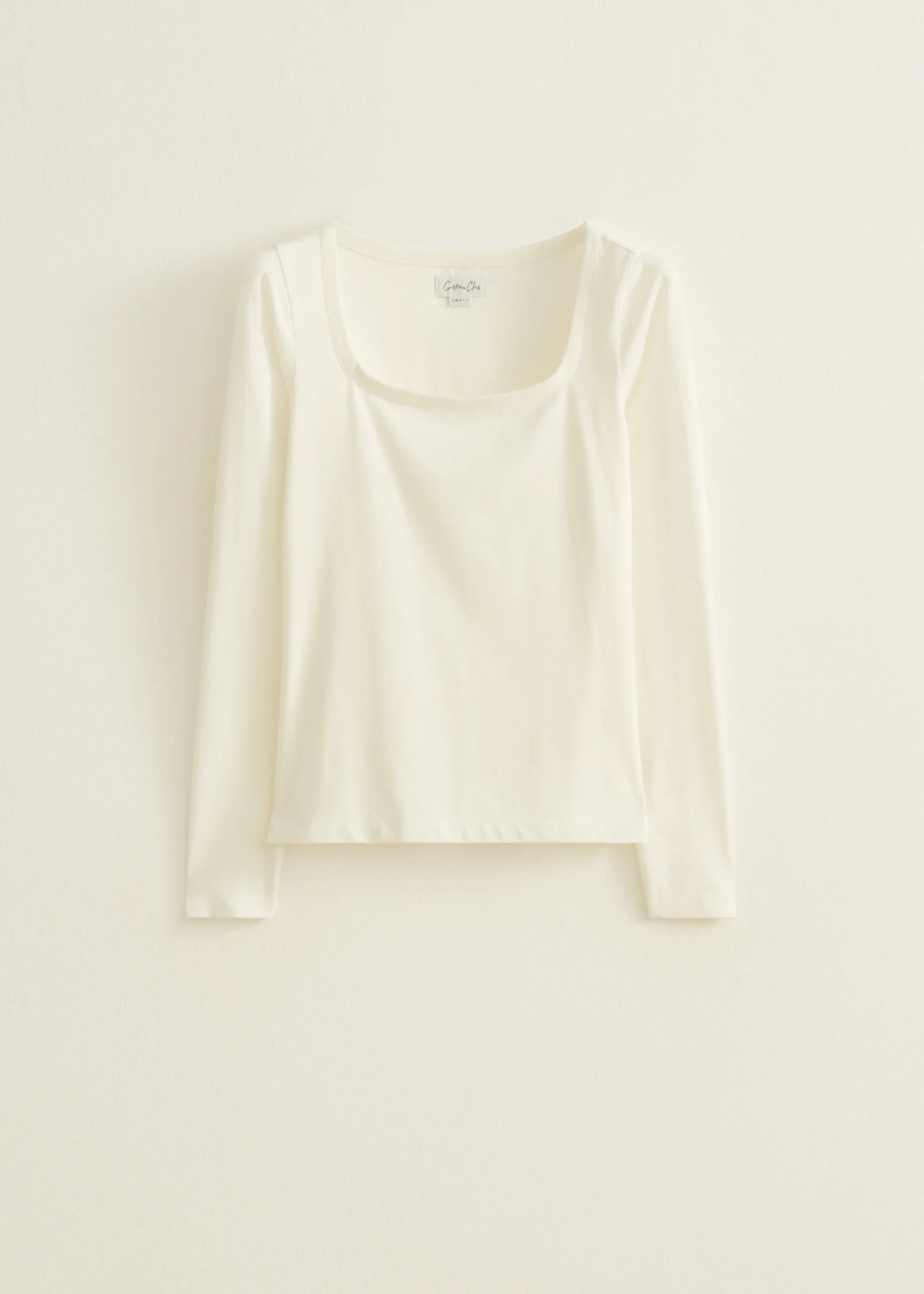 Hot Cotton Club Basic t-shirt lange mouw wit,off-white