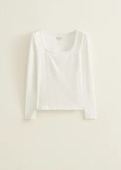 Fashion Cotton Club Basic t-shirt lange mouw wit