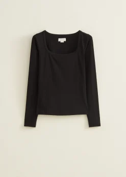 Hot Cotton Club Basic t-shirt lange mouw zwart