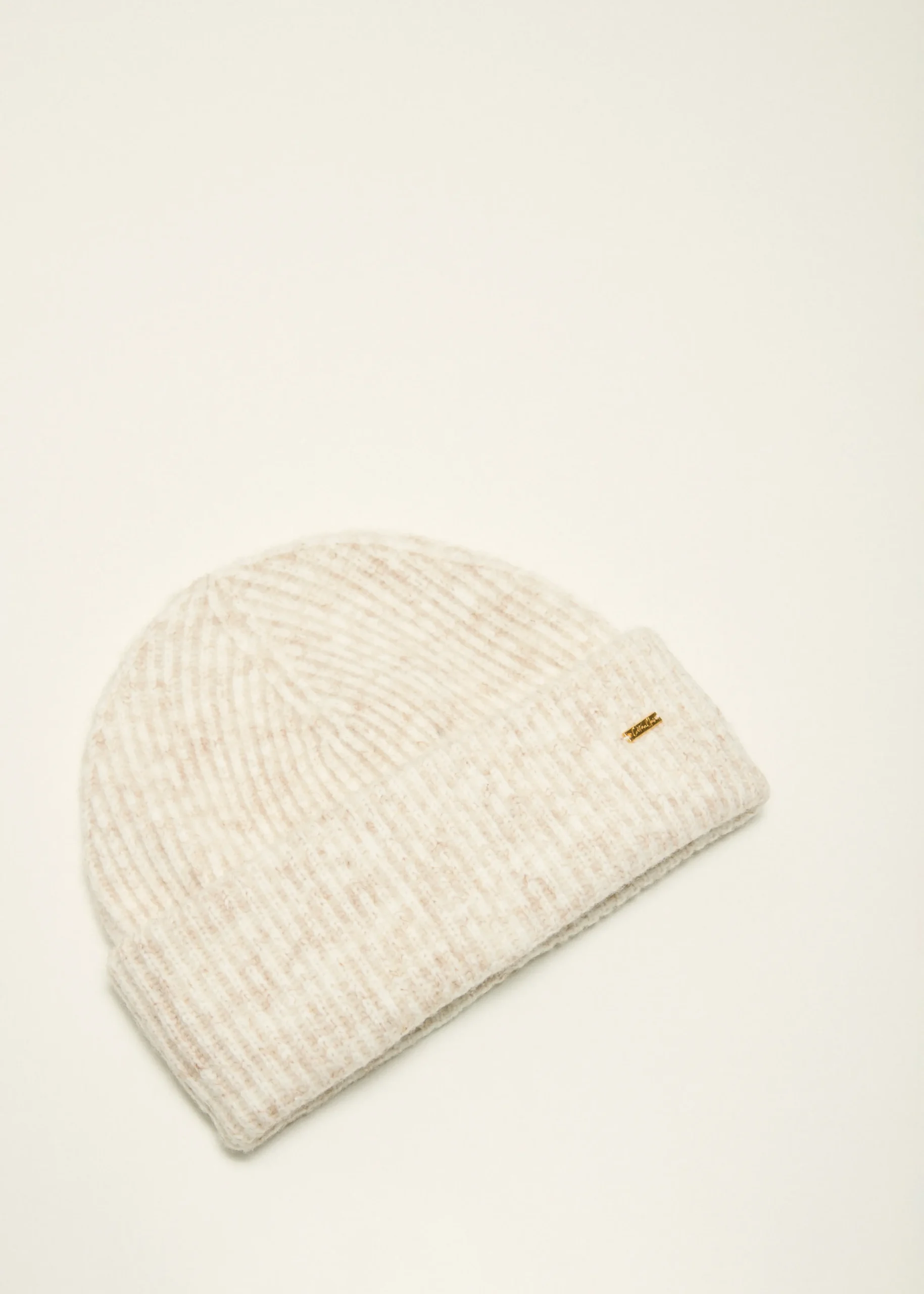 Sale Cotton Club Beanie met logo lichtzand