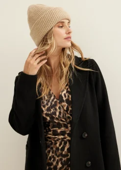 Sale Cotton Club Beanie met rib zandgem&ecirc;leerd