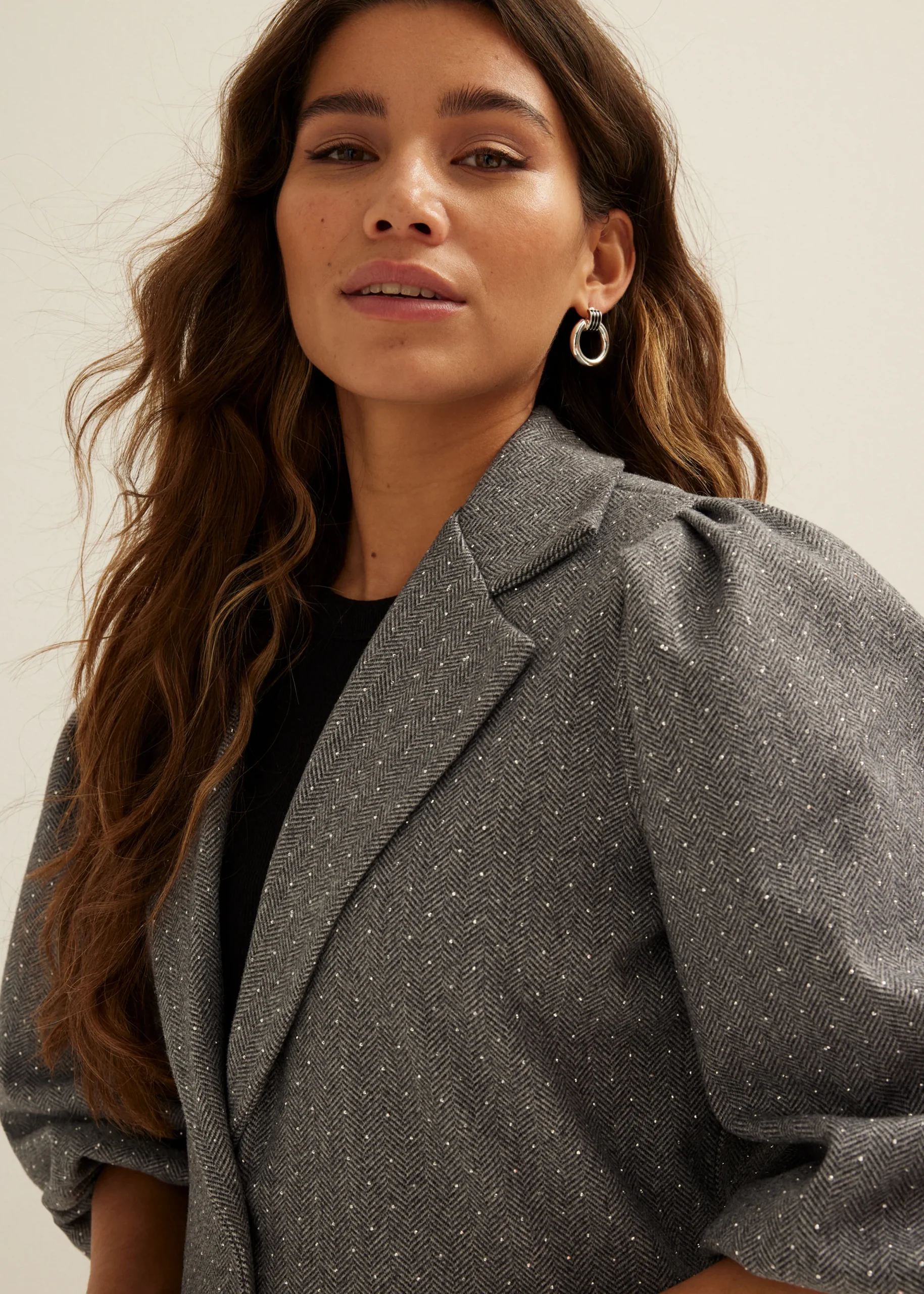 Clearance Cotton Club Blazer met strass details grijs,zilver