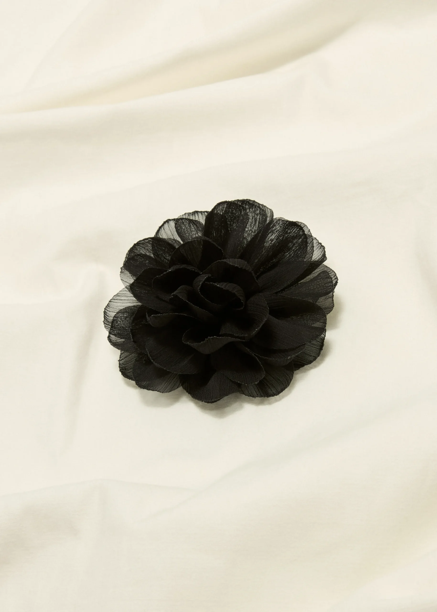Hot Cotton Club Bloemen broche met lurex zwart