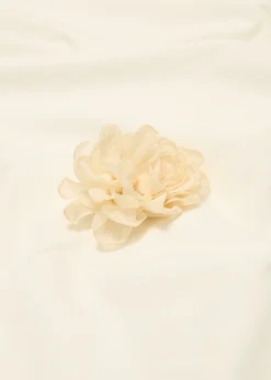 Sale Cotton Club Bloemen broche met lurex ecru