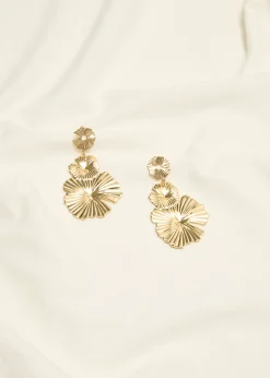 New Cotton Club Bloemen oorbel goud