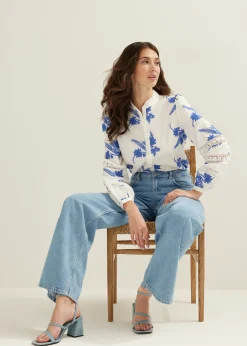 Online Cotton Club Blouse met borduurwerk wit,off-white