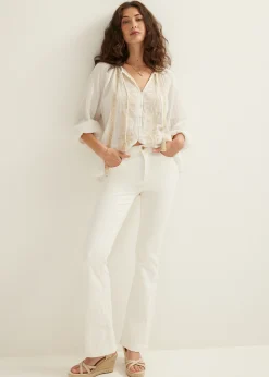 Clearance Cotton Club Blouse met geborduurde details wit,off-white