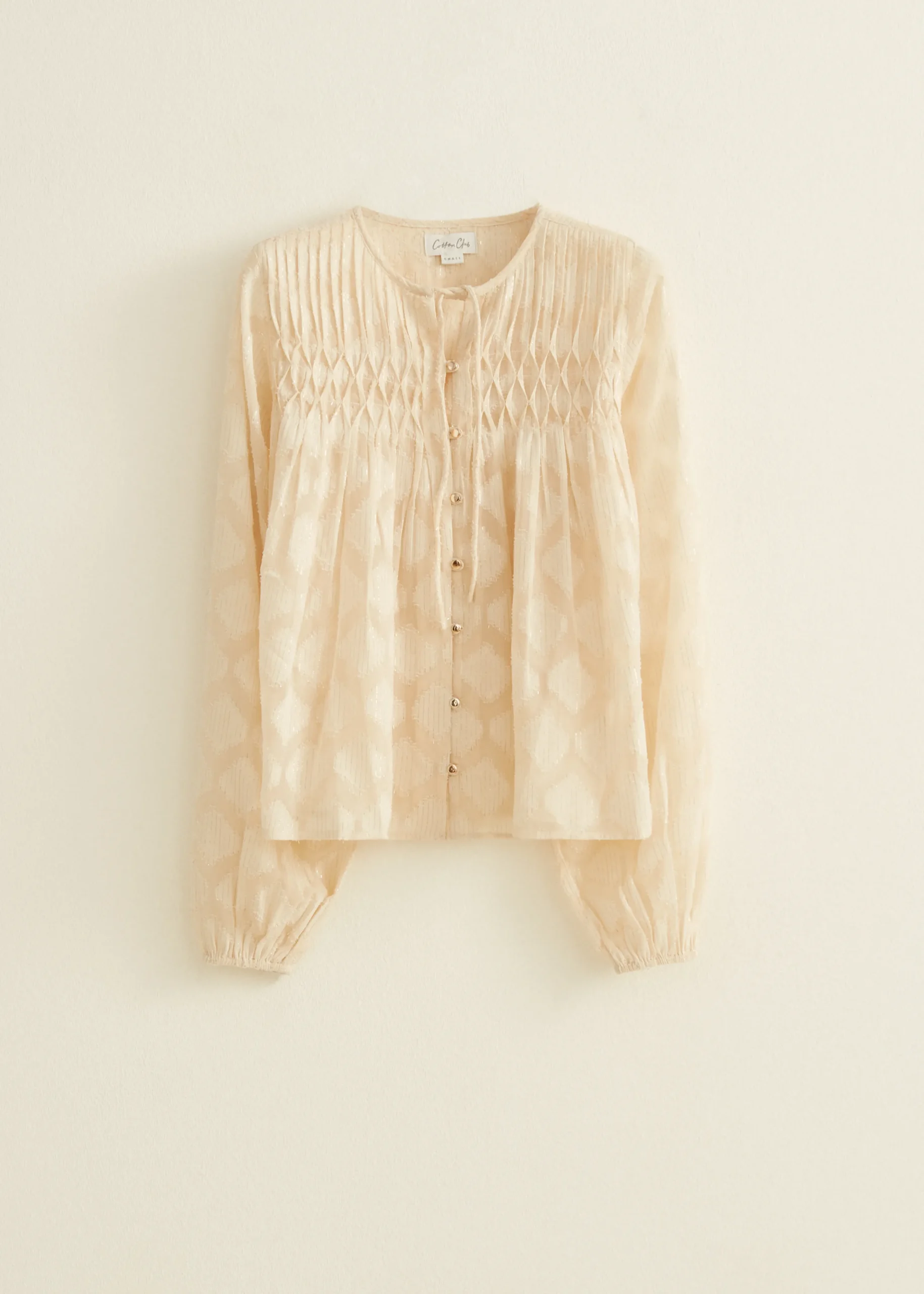 New Cotton Club Blouse met pintuck details ecru