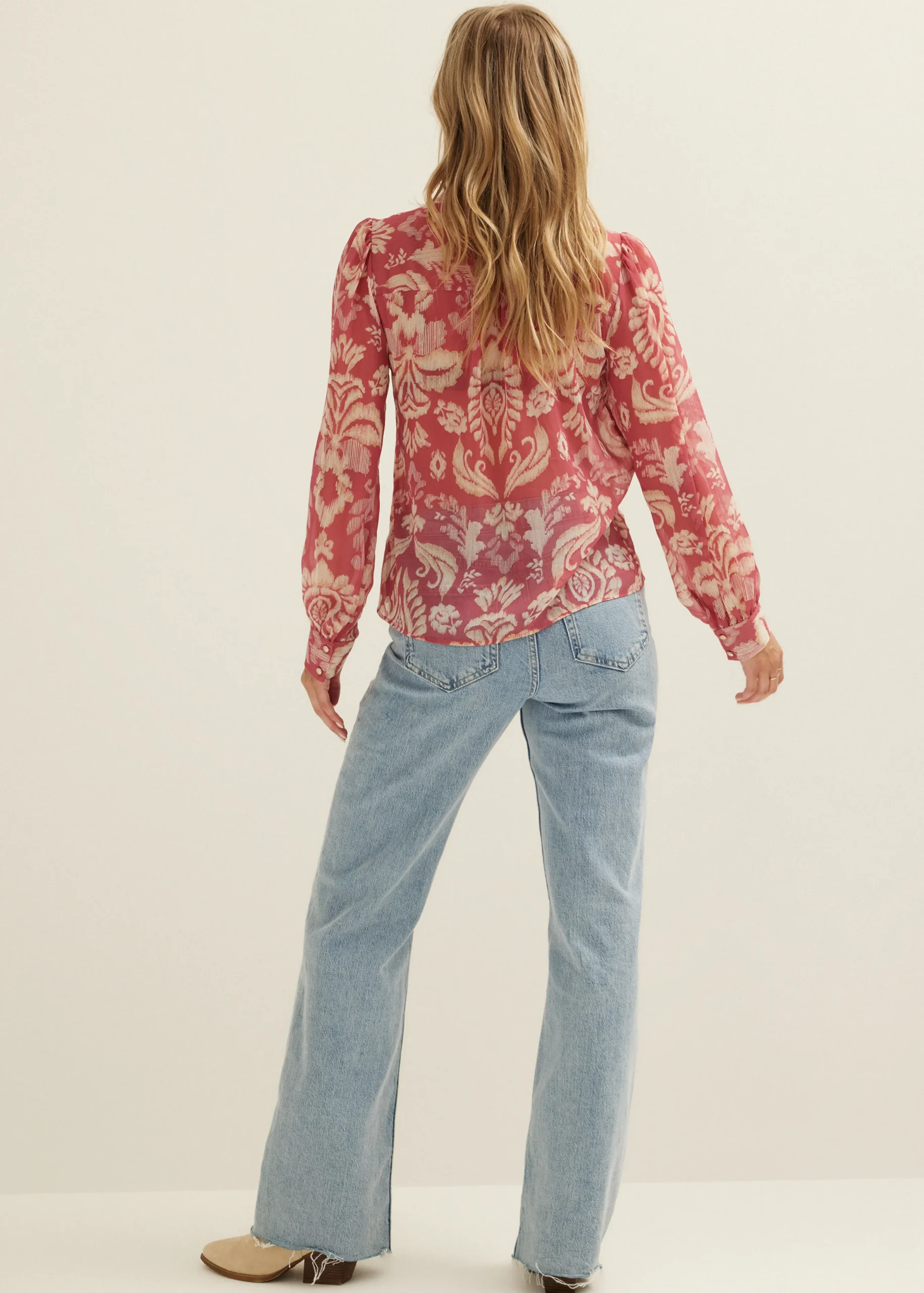 Outlet Cotton Club Blouse met print mauve
