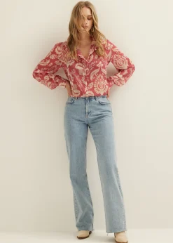 Outlet Cotton Club Blouse met print mauve