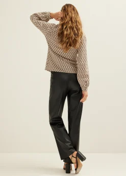 Sale Cotton Club Blouse met structuur lichtzand