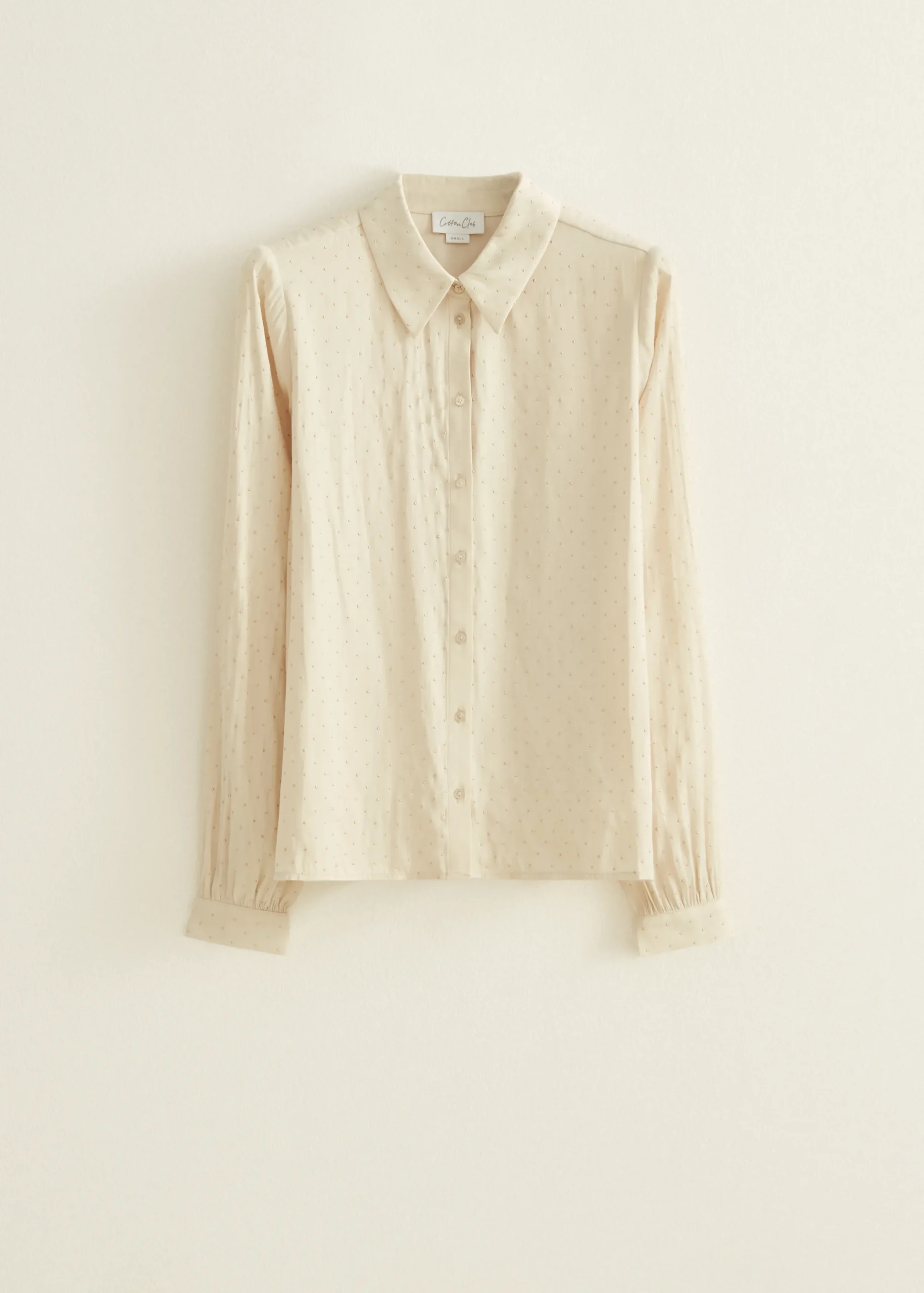 Fashion Cotton Club Blouse met studs lichtzand