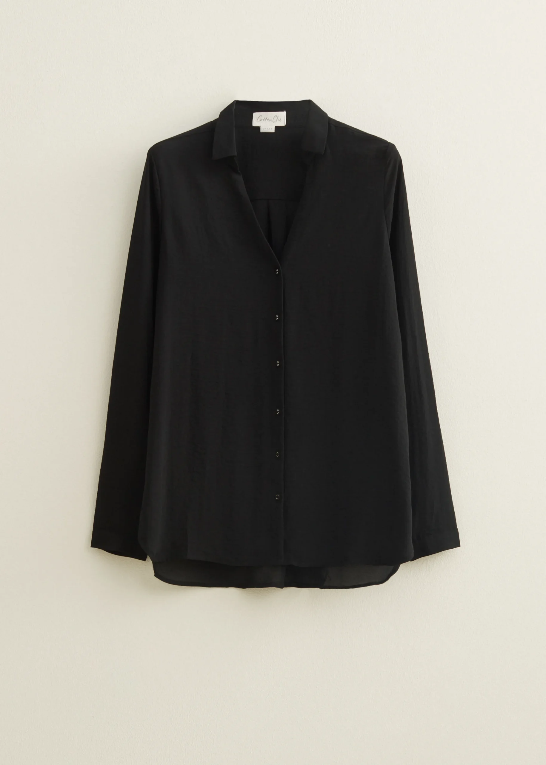 Outlet Cotton Club Blouse structuur Basic zwart