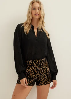 Online Cotton Club Blouse van chiffon zwart