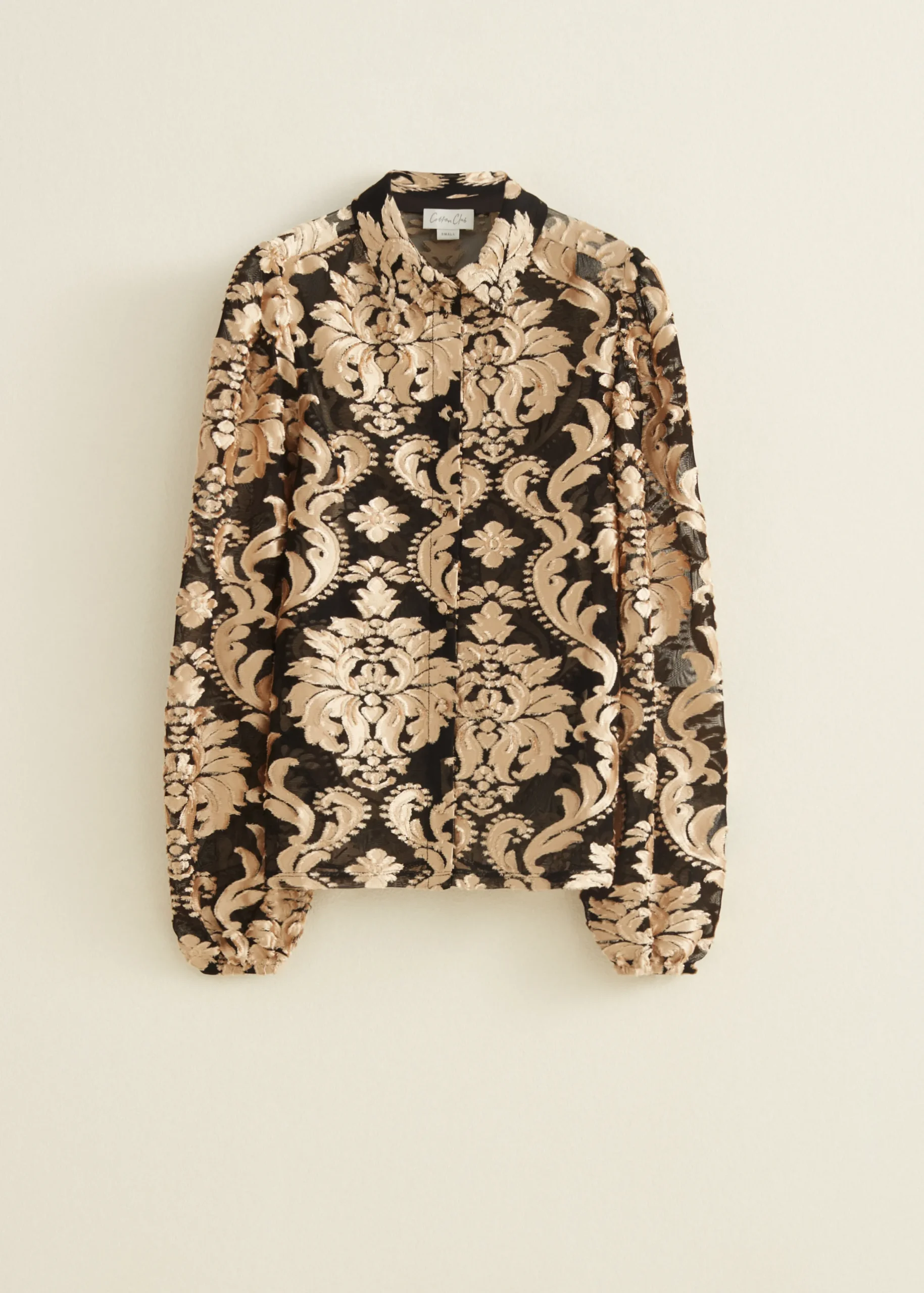 Clearance Cotton Club Blouse van mesh zand