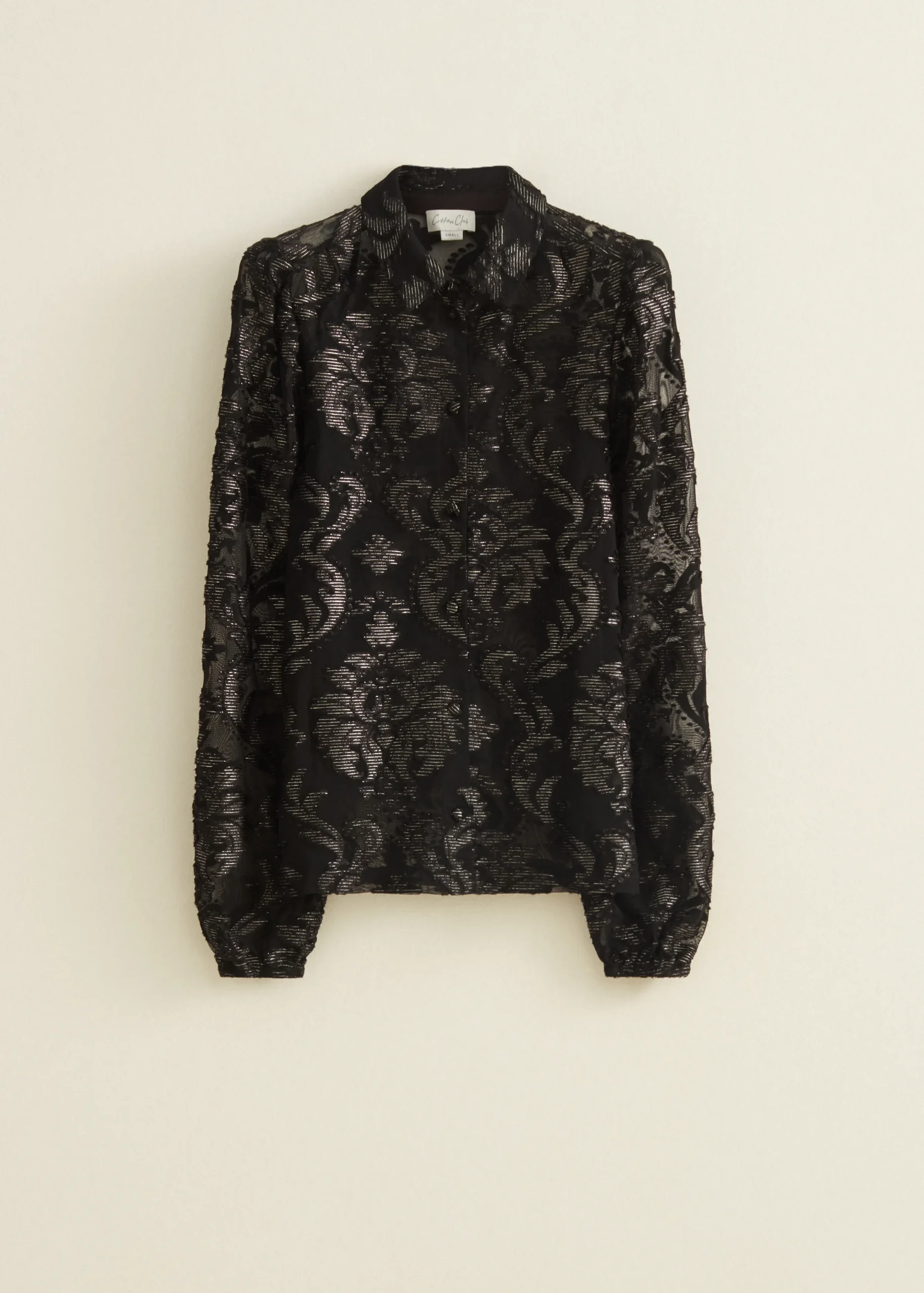 Hot Cotton Club Blouse van mesh zwart