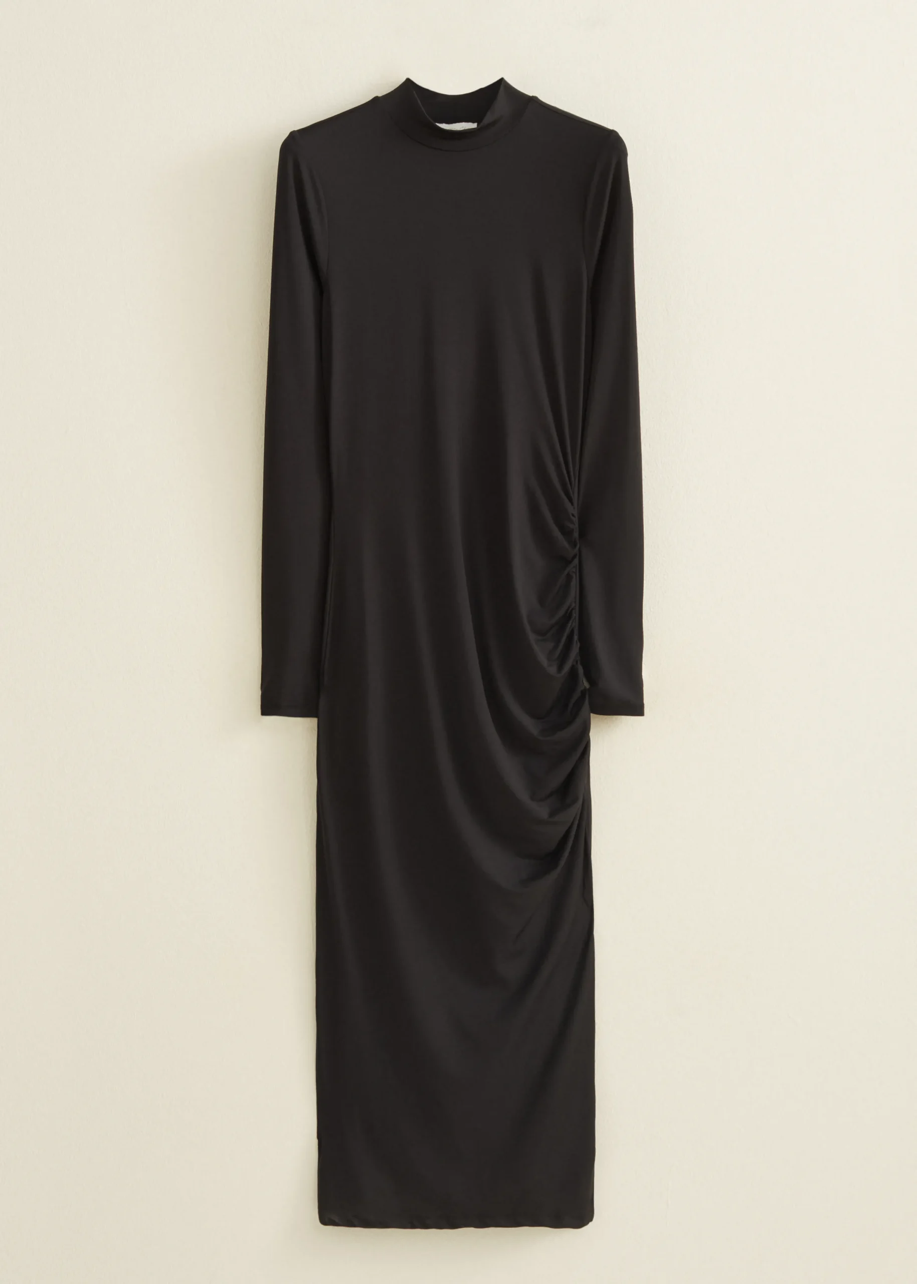 Best Cotton Club Bodycon jurk gerimpelde details zwart