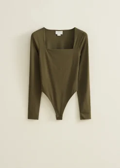 New Cotton Club Body met lange mouw groen,denne