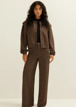 Fashion Cotton Club Bomberjack jacquard bruin