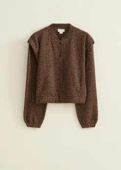 Fashion Cotton Club Bomberjack jacquard bruin