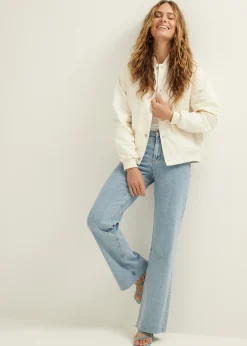 Outlet Cotton Club Bomberjack met klassieke look ecru