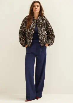 Best Cotton Club Bomberjack met panterprint meerkleurig