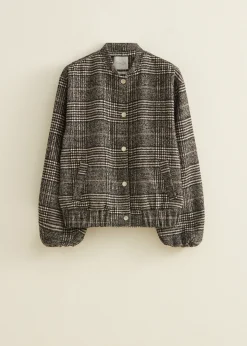 Clearance Cotton Club Bomberjack met ruit patroon meerkleurig