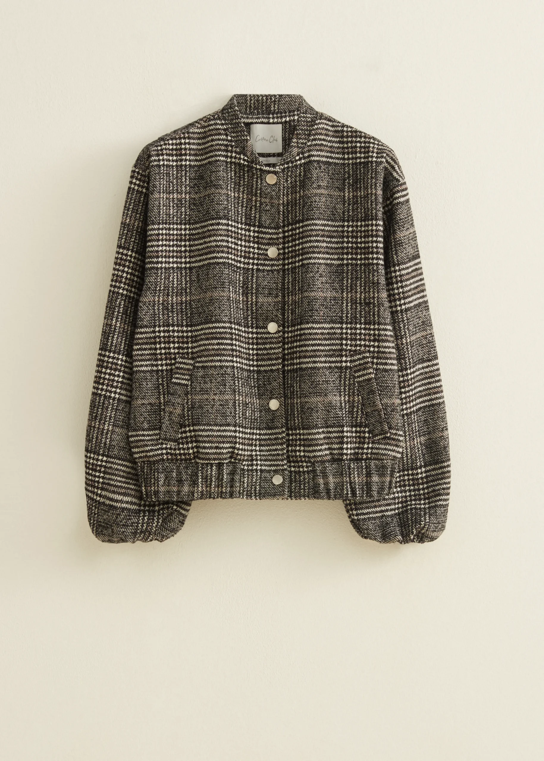 Clearance Cotton Club Bomberjack met ruit patroon meerkleurig