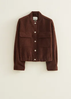 Discount Cotton Club Bomberjack met wol look choco