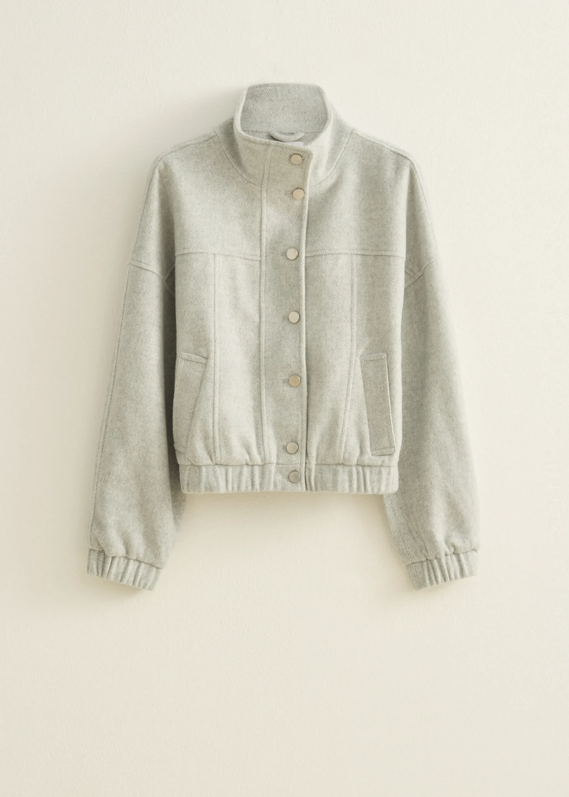 Best Cotton Club Bomberjack van wolmix grijs,lichtmelee