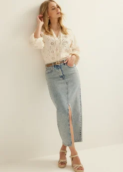 Online Cotton Club Broderie top ecru