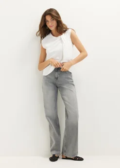 Outlet Cotton Club Charlie wide leg jeans grijs,usedlight