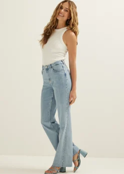Online Cotton Club Charlie wide leg jeans middenblauw