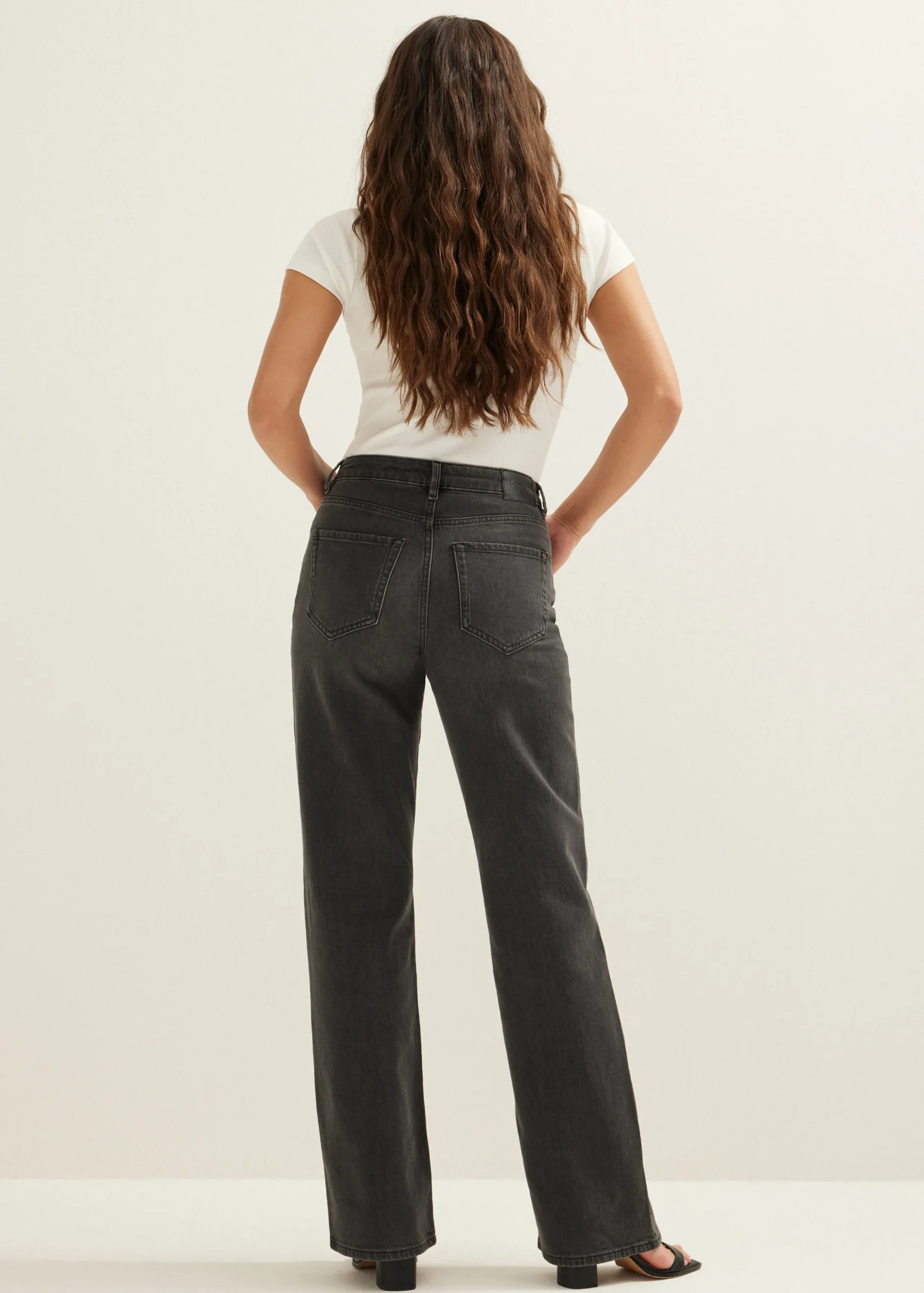 Fashion Cotton Club Charlie wide leg jeans zwart,usedmiddle
