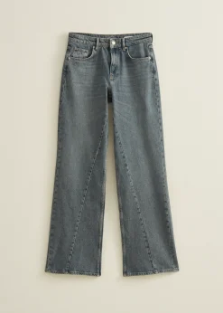 Online Cotton Club Charlie wide leg jeans twist grijsblauw
