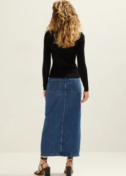 Best Cotton Club Col trui met rib zwart