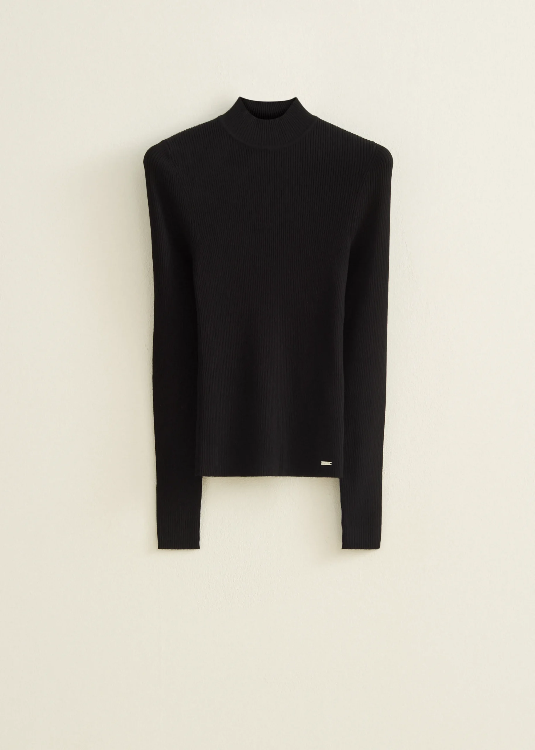 Best Cotton Club Col trui met rib zwart