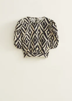 New Cotton Club Crop top met print zwart