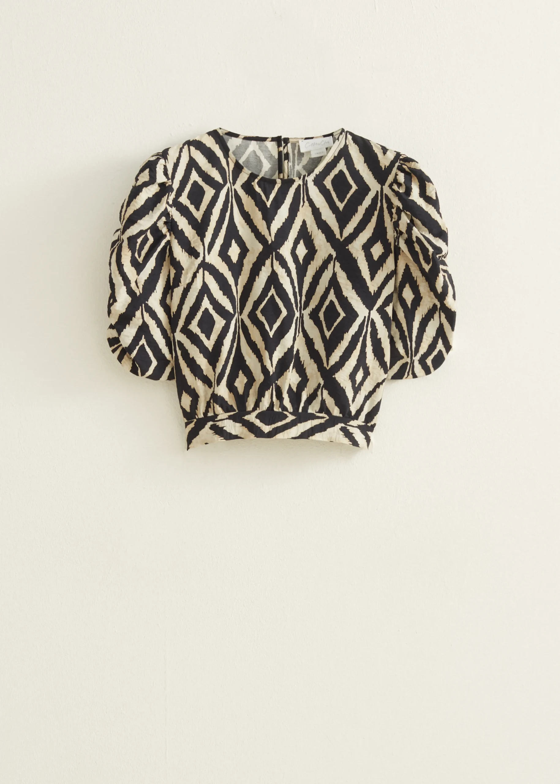 New Cotton Club Crop top met print zwart