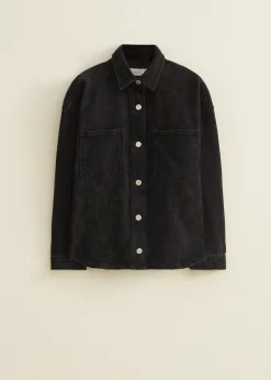 Clearance Cotton Club Denim blouse met borduurwerk zwart,usedmiddle