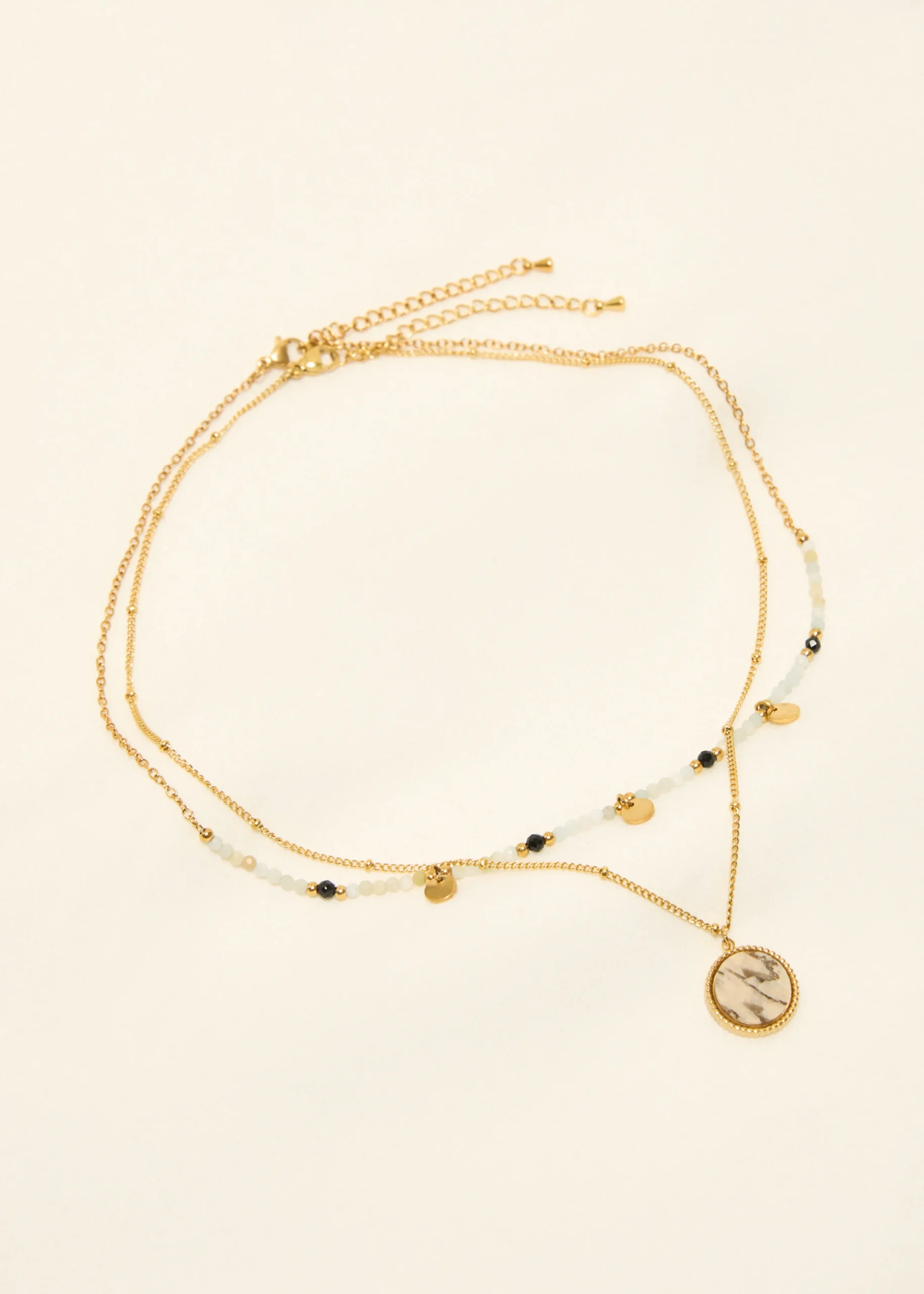 Hot Cotton Club Dubbele ketting met hanger meerkleurig