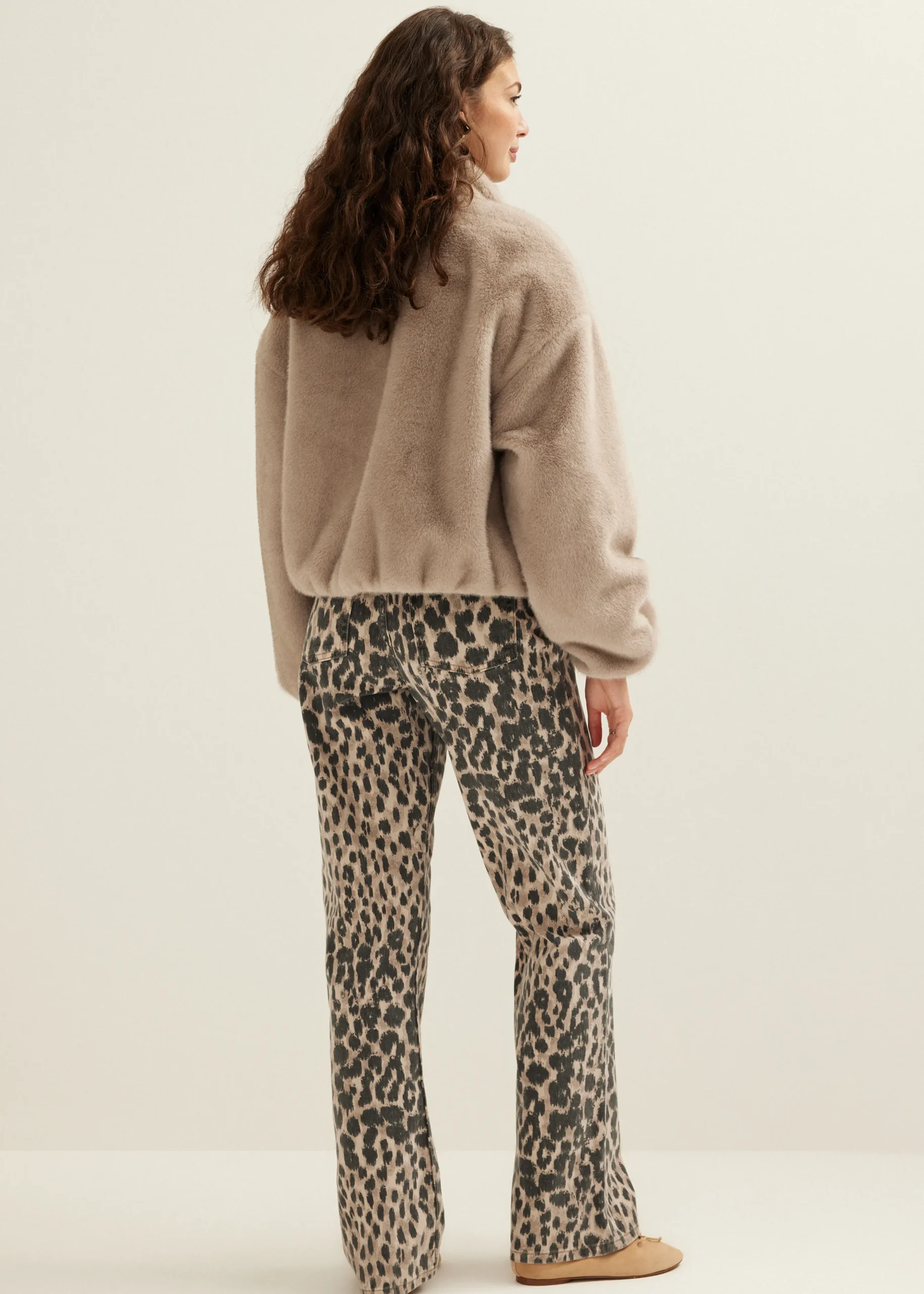 Fashion Cotton Club Faux fur bomberjack grijs